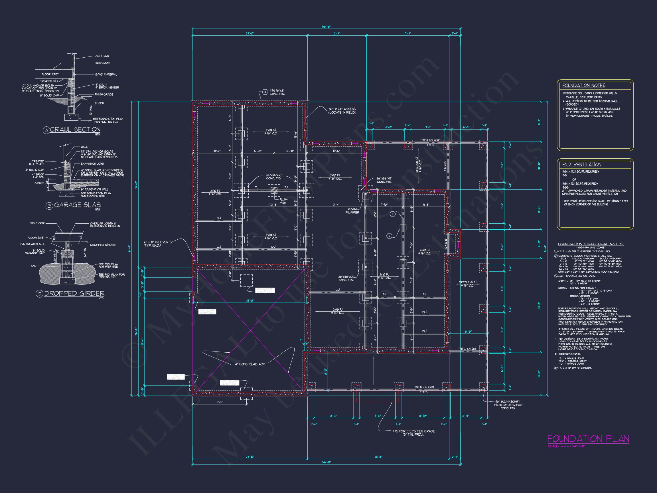 Colonial Farmhouse house Plan with 2 Floors & 4 Bedrooms