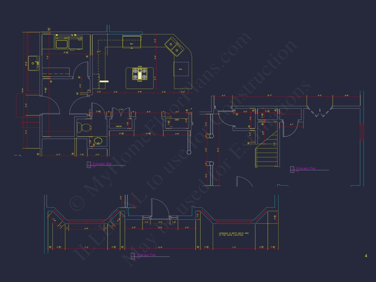 Colonial Farmhouse house Plan with 2 Floors and Detailed CAD Blueprint