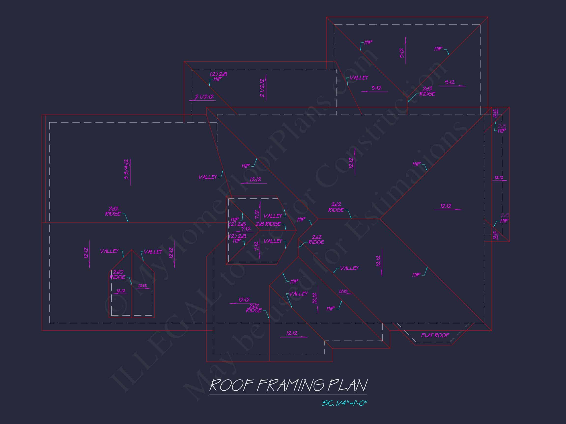 Colonial Farmhouse house Plan with 2,725 SF CAD Design
