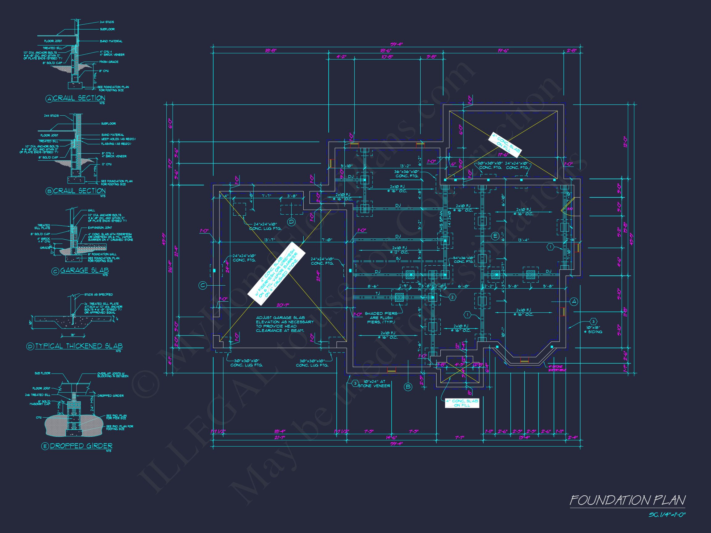 Colonial Farmhouse house Plan with 2,725 SF CAD Design
