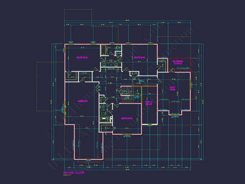 Colonial Farmhouse house Plan with 5+ Baths and Bonus Room