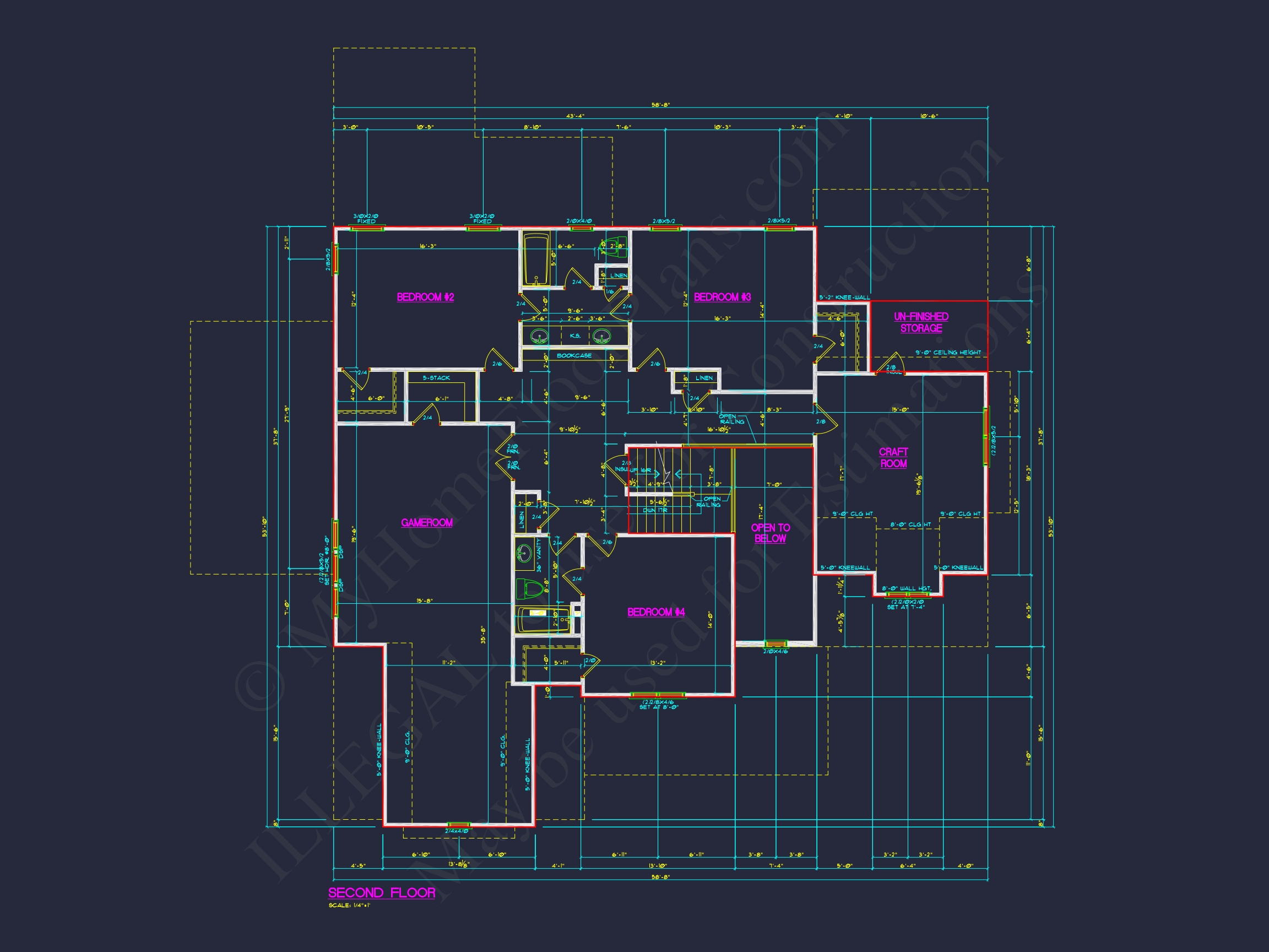 Colonial Farmhouse Home Plan with 5+ Baths and Bonus Room