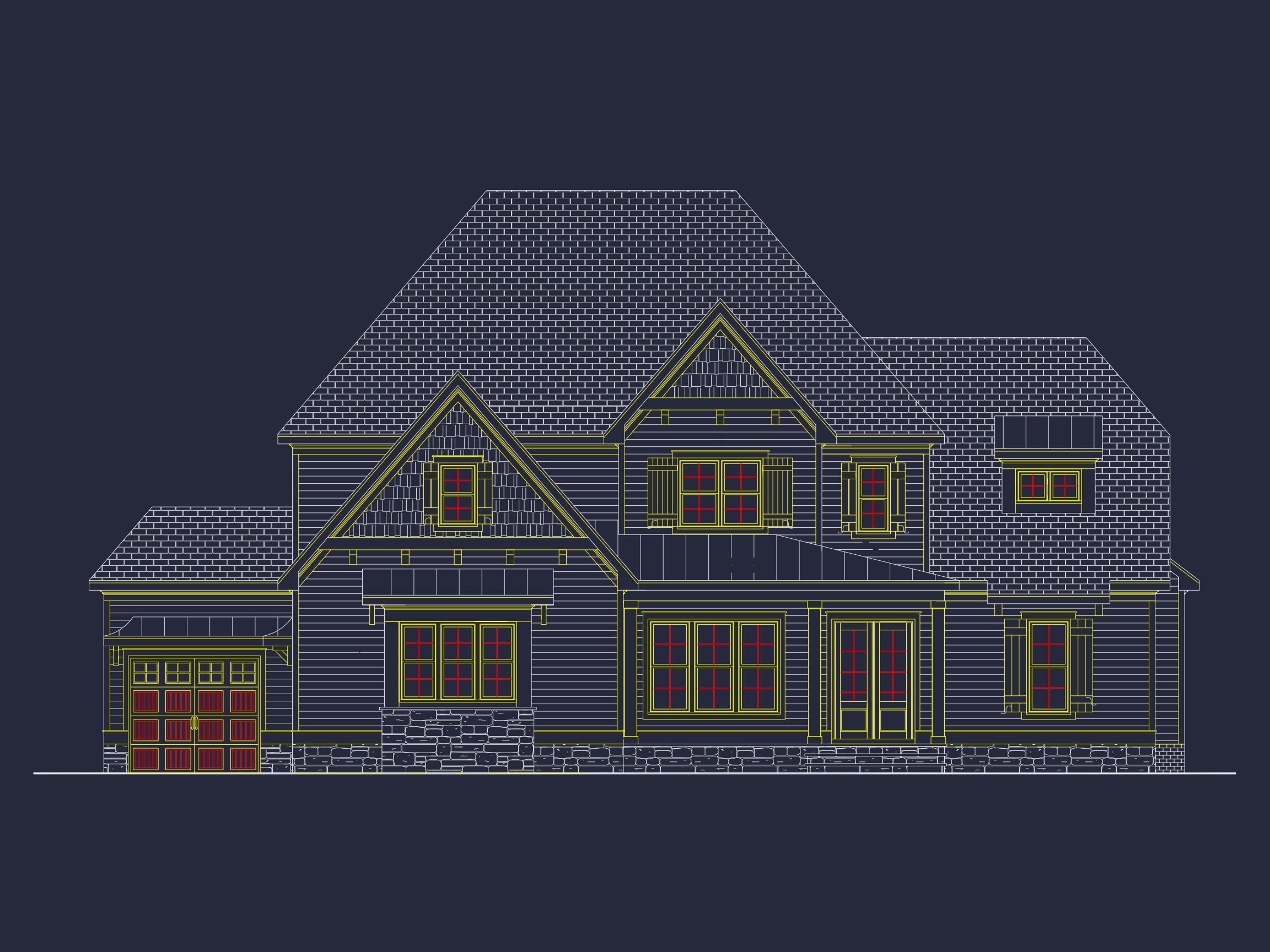 Colonial Farmhouse Home Plan with 5+ Baths and Bonus Room