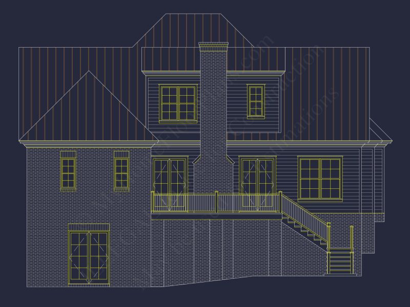 Colonial Farmhouse house Plan with CAD Designs & Floor Plans