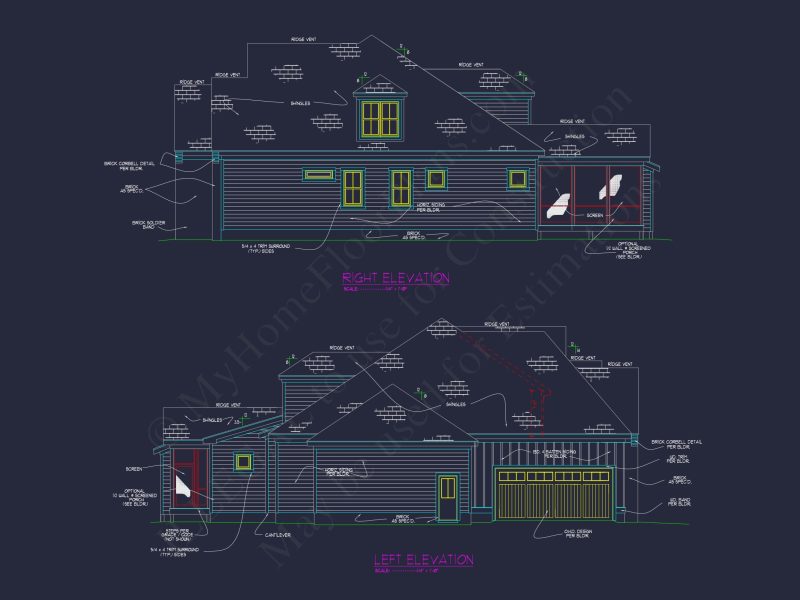 Colonial Farmhouse house Plan with Spacious Floor Designs