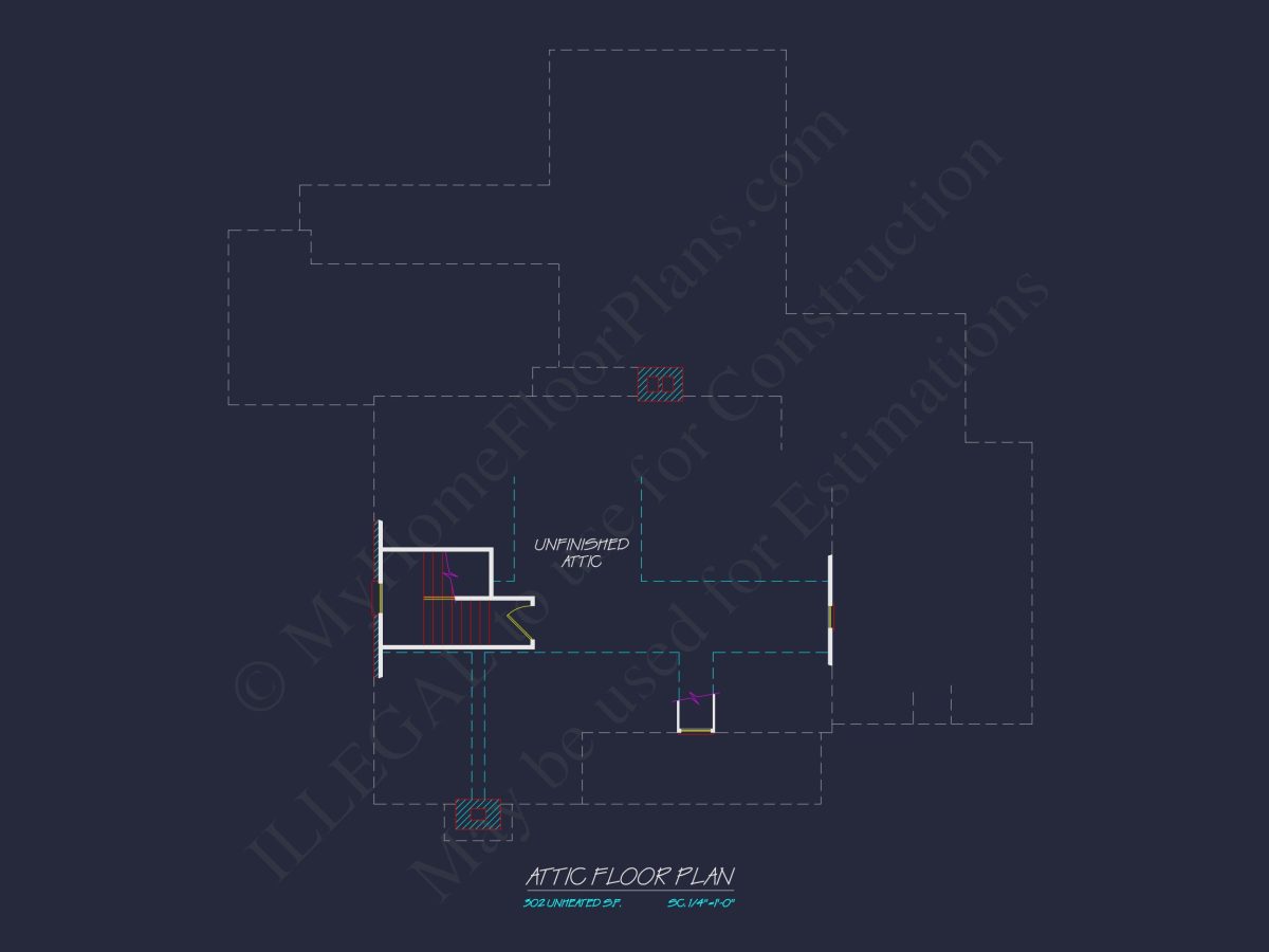 Colonial house Plan with 2 Floors, CAD Blueprints & Designs