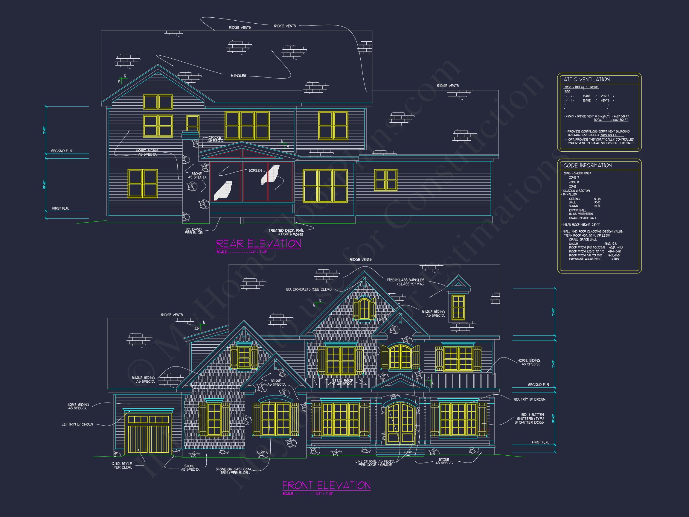 Colonial house Plan with 3 Story Design,Spacious Features