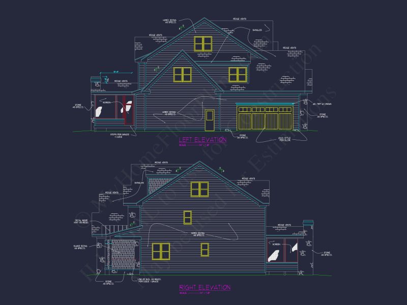Colonial house Plan with 3 Story Design, Spacious Features