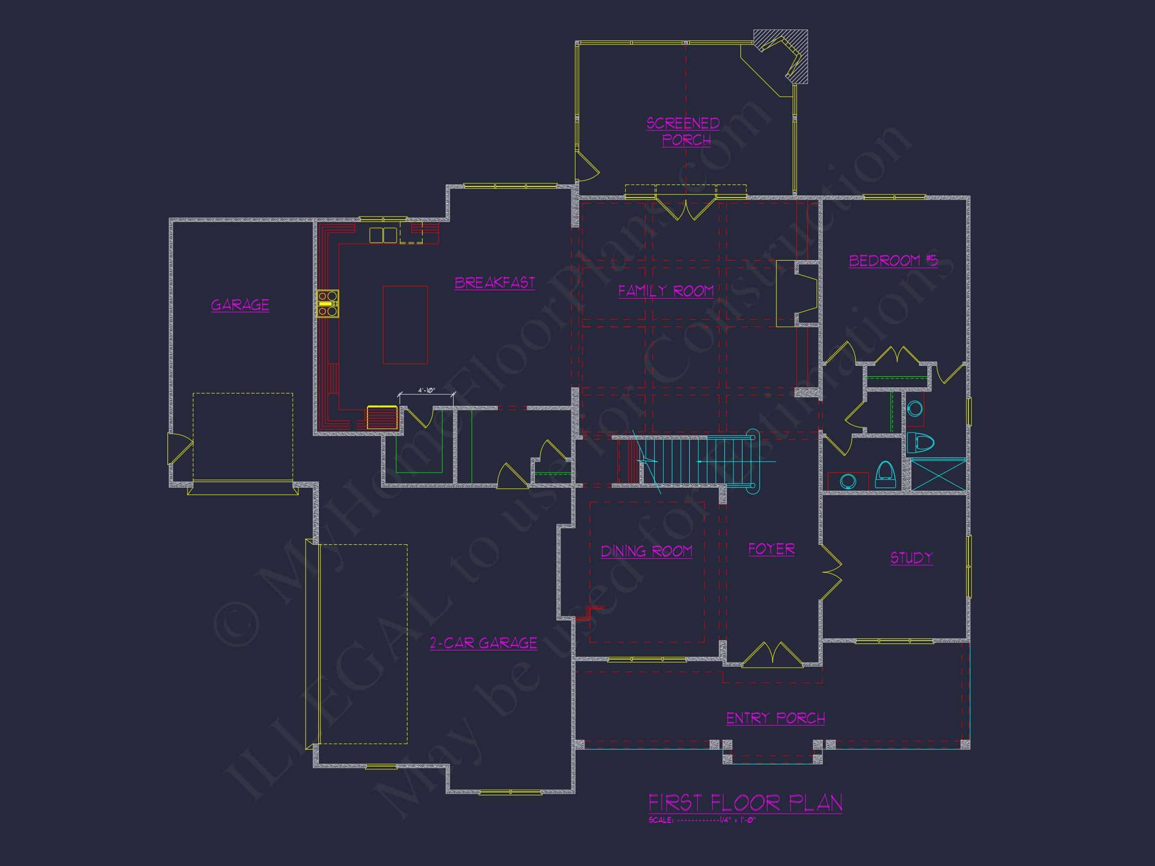 Colonial house Plan with 3 Story Design,Spacious Features