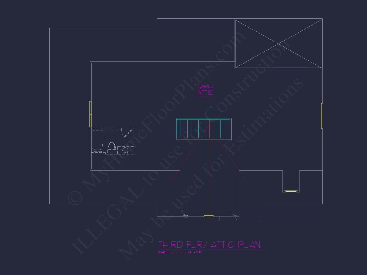 Colonial house Plan with 3 Story Design, Spacious Features