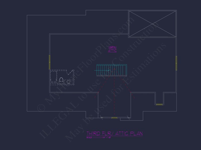 Colonial house Plan with 3 Story Design, Spacious Features