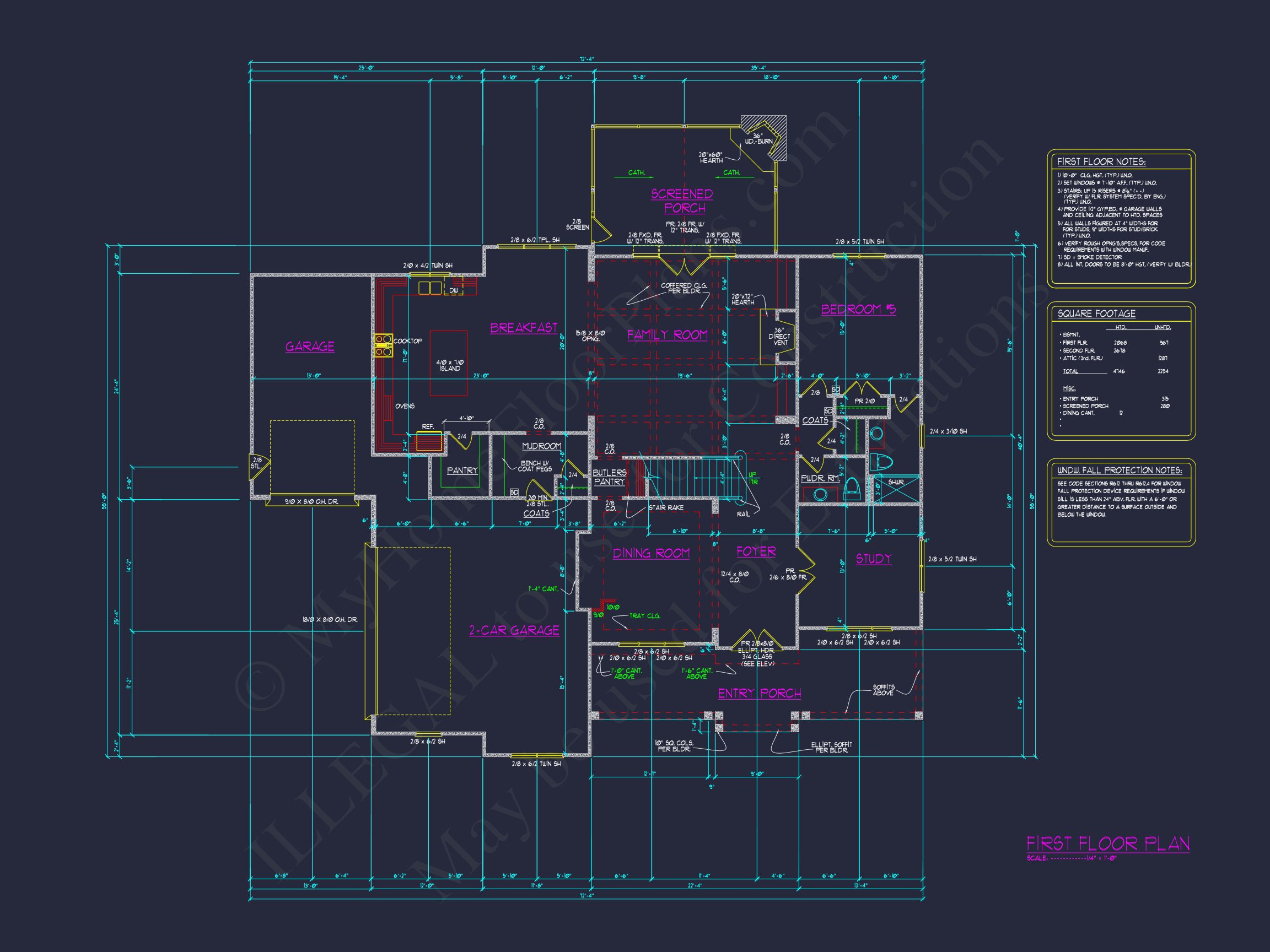 Colonial house Plan with 3 Story Design,Spacious Features