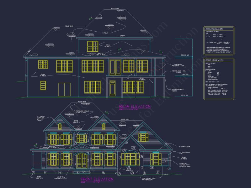 Colonial house Plan with CAD Designs and Detailed Blueprints