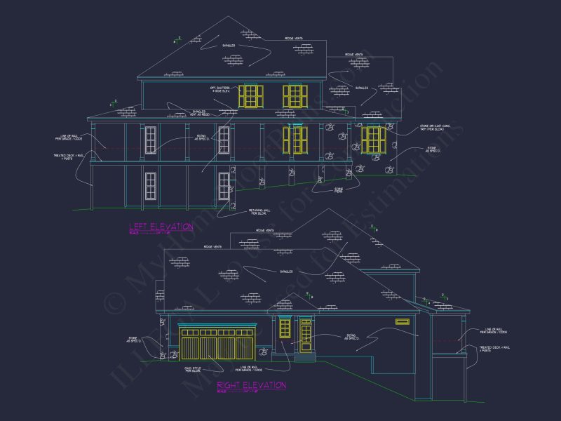 Colonial house Plan with CAD Designs and Detailed Blueprints