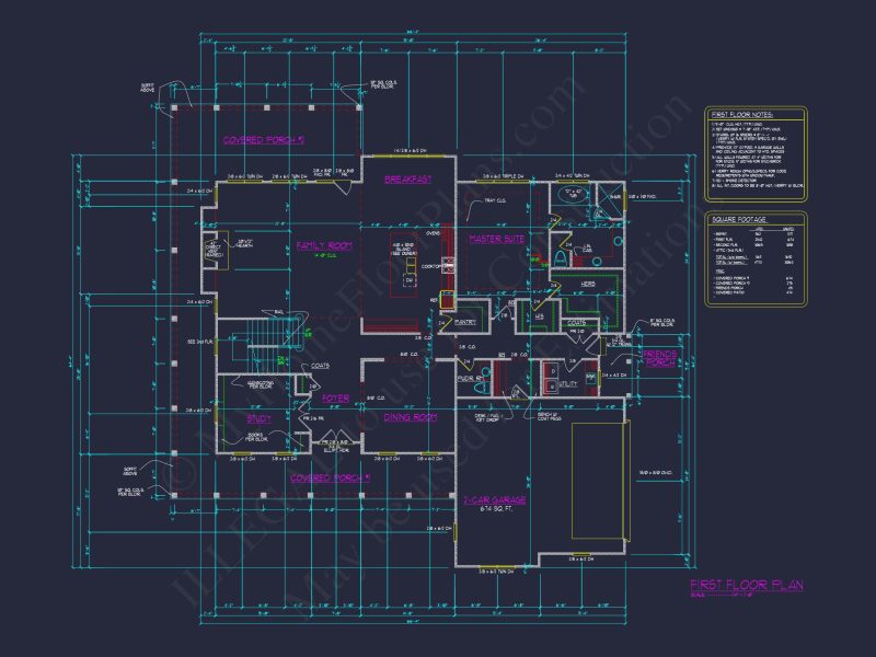 Colonial house Plan with CAD Designs and Detailed Blueprints