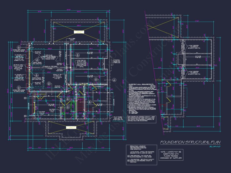 Colonial house Plan with Detailed Blueprint and CAD Designs