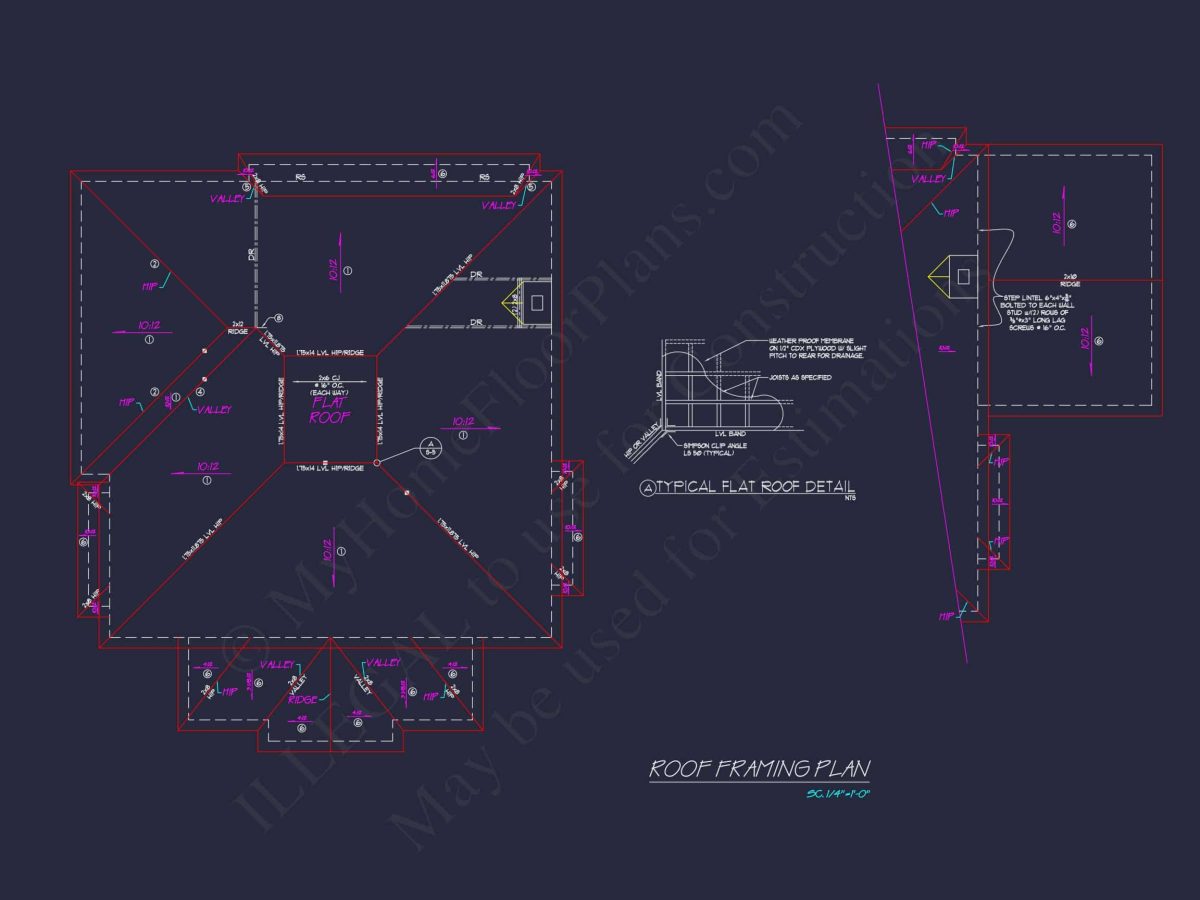 Colonial house Plan with Detailed Blueprint and CAD Designs