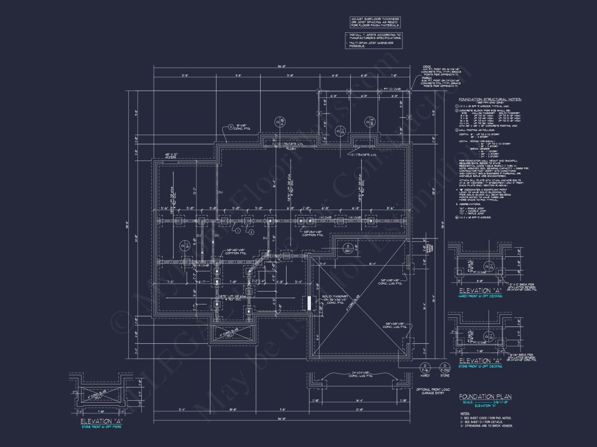 Colonial Revival house Floor Plan with CAD Architecture Design