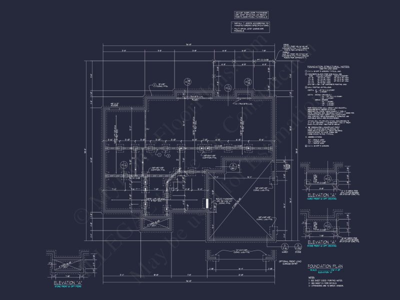 Colonial Revival house Floor Plan with CAD Architecture Design