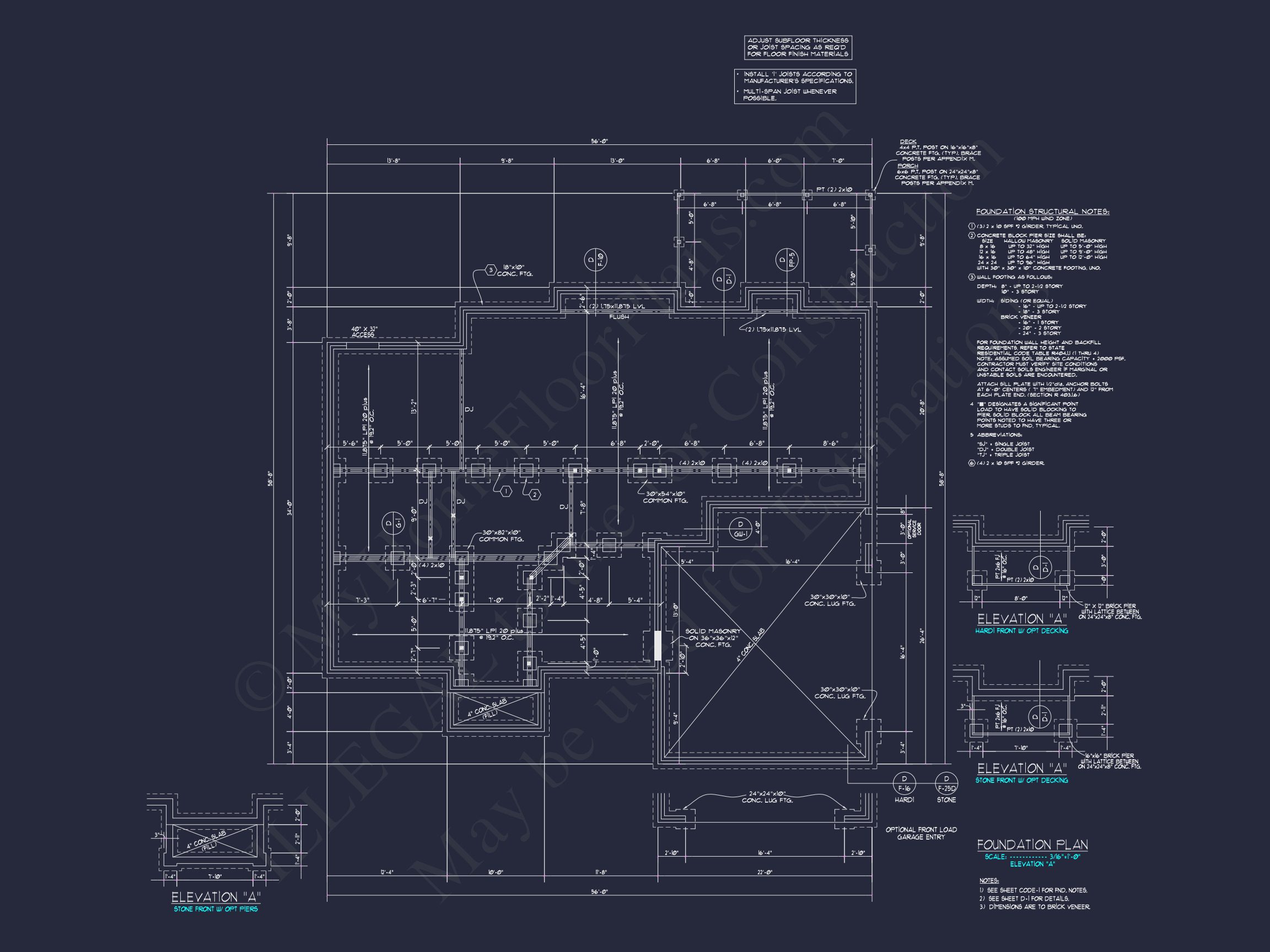 Colonial Revival house Floor Plan with CAD Architecture Design