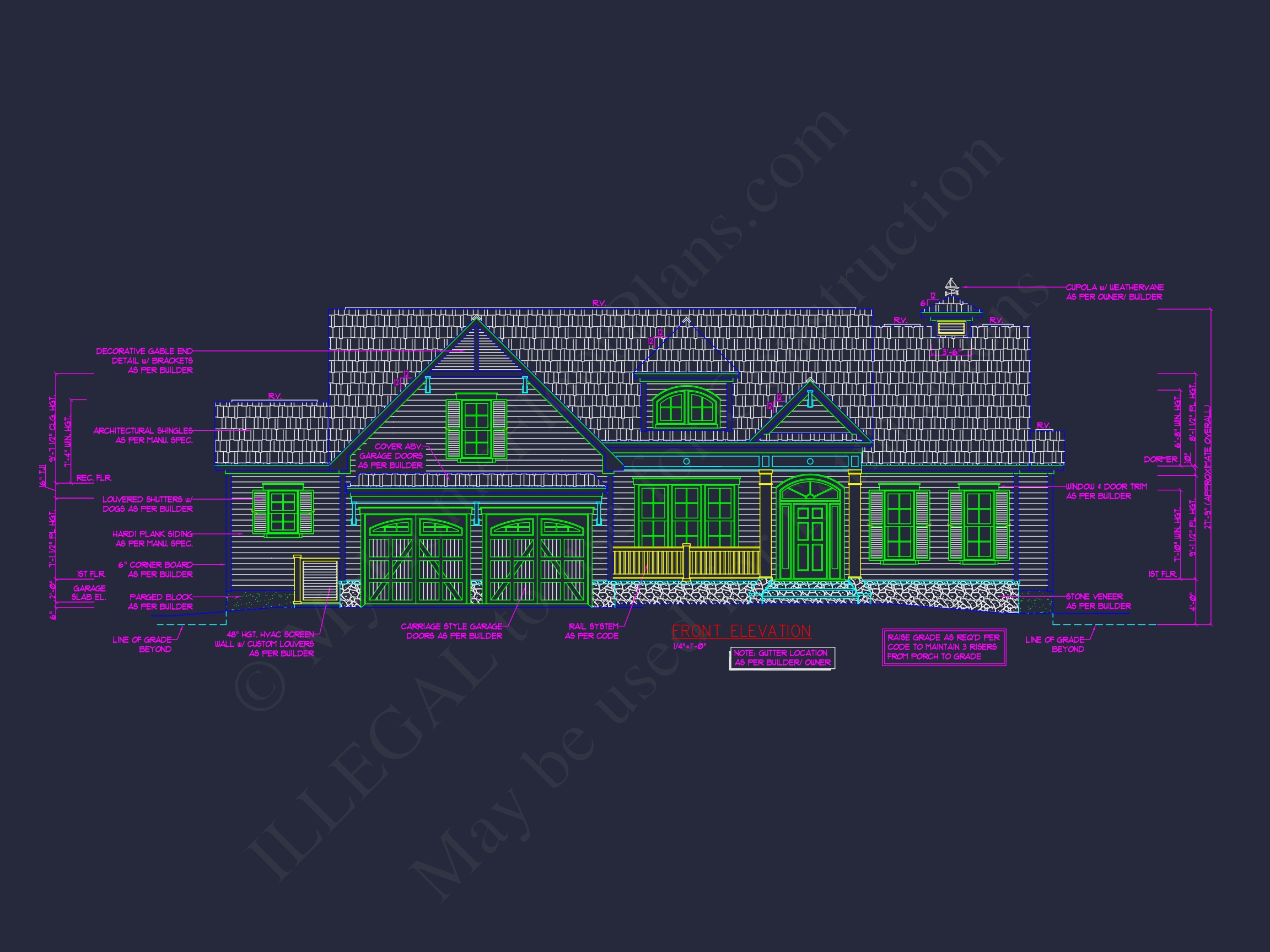 Colonial Revival Home Floor Plan with CAD Blueprint Designs