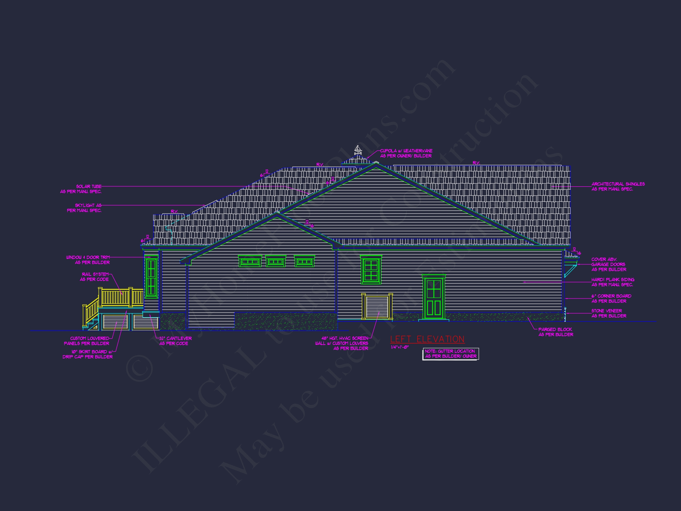 Colonial Revival Home Floor Plan with CAD Blueprint Designs