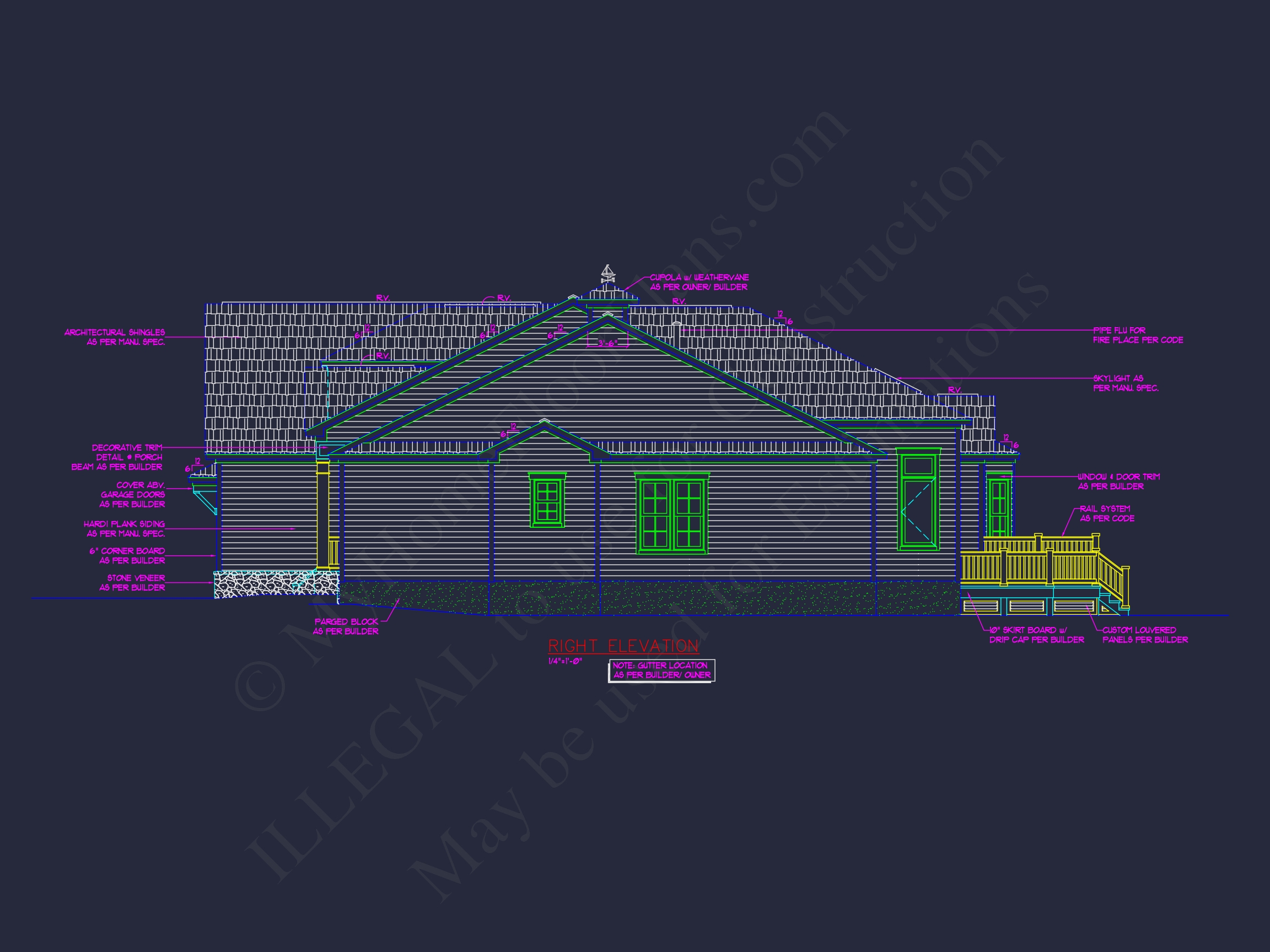 Colonial Revival Home Floor Plan with CAD Blueprint Designs