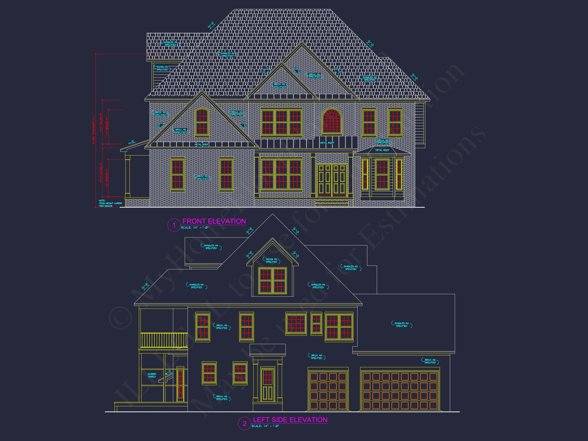 Colonial Revival Home Plan: 3D Blueprint for Spacious Designs