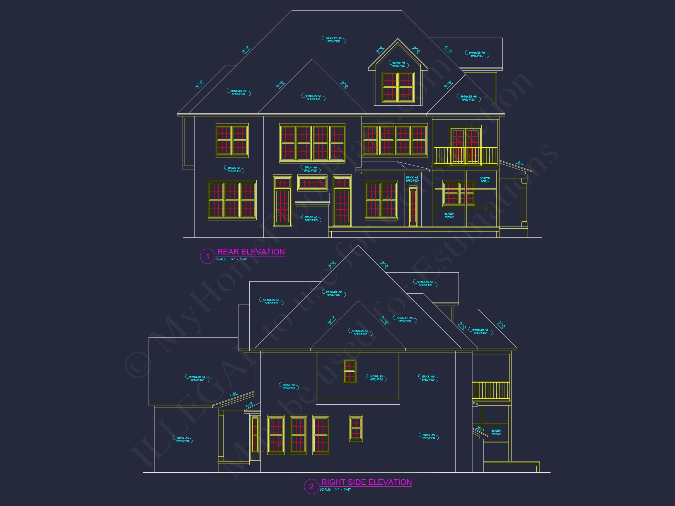 Colonial Revival Home Plan: 3D Blueprint for Spacious Designs