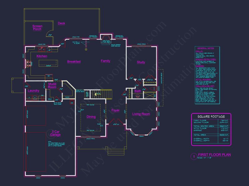 Colonial Revival house Plan: 3D Blueprint for Spacious Designs