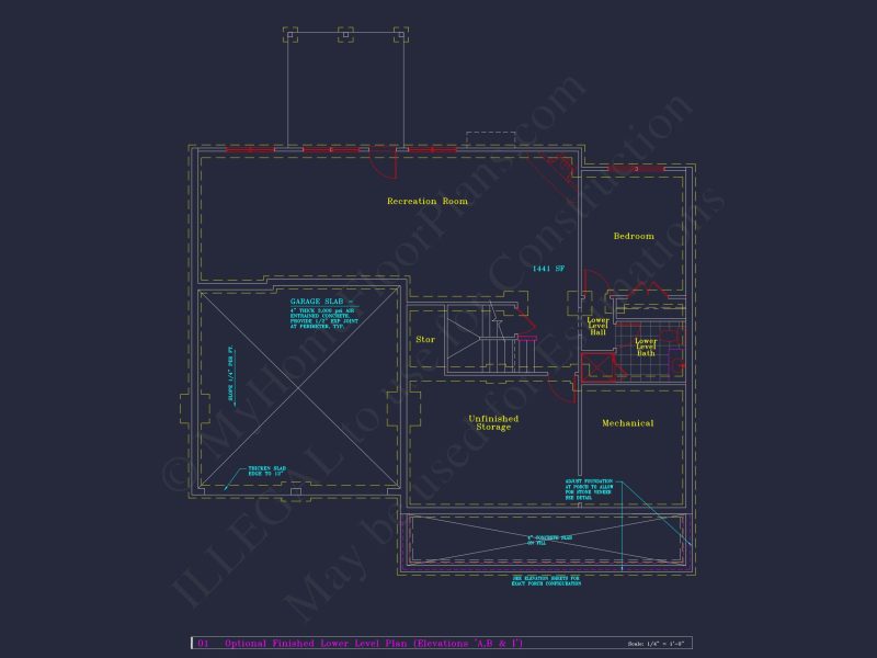 Colonial Revival house Plan - 4 Bed, 4 Bath, with CAD Designs