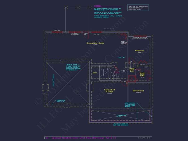 Colonial Revival house Plan - 4 Bed, 4 Bath, with CAD Designs