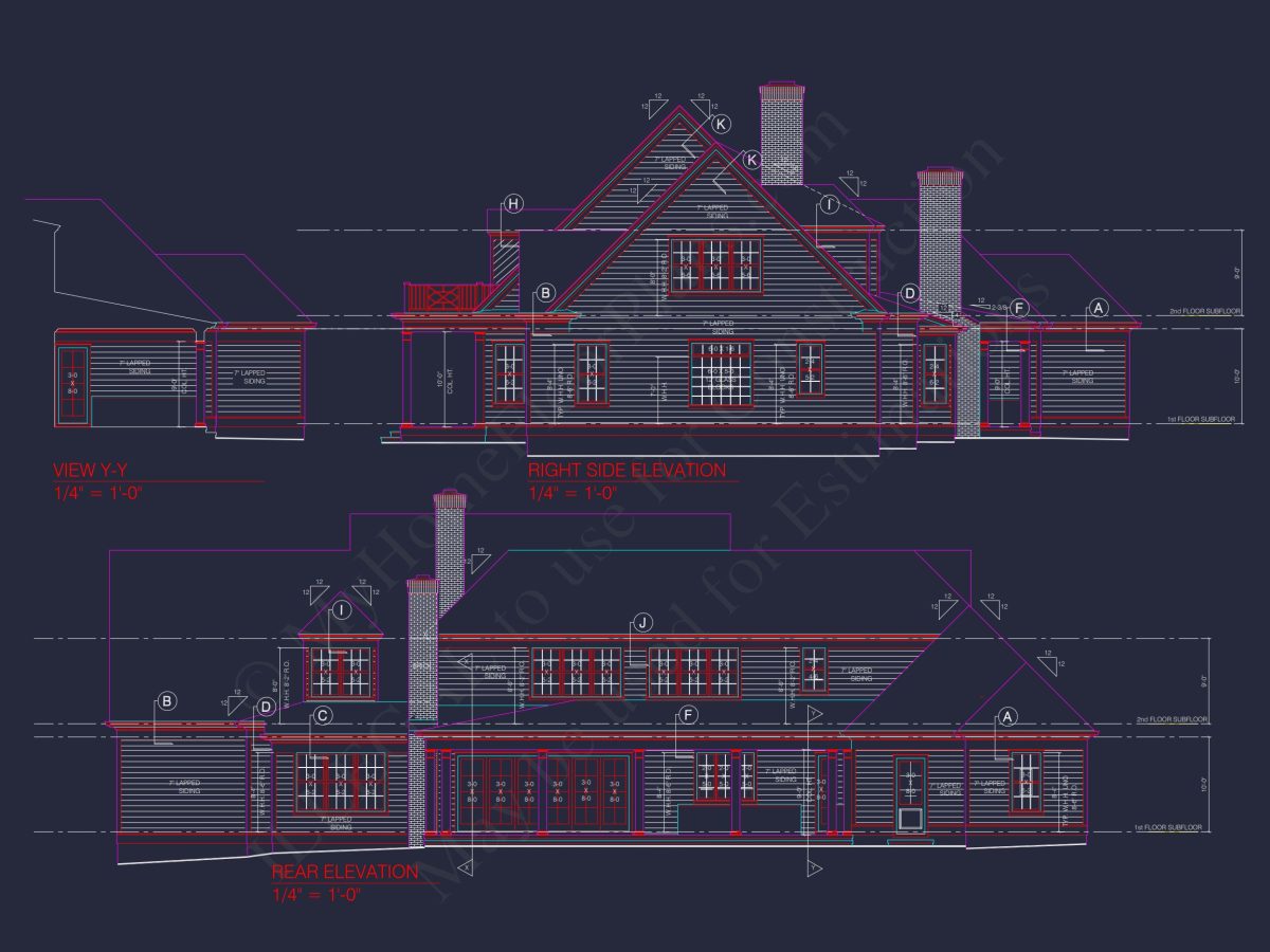 Colonial Revival house Plan: Architectural Floor Designs