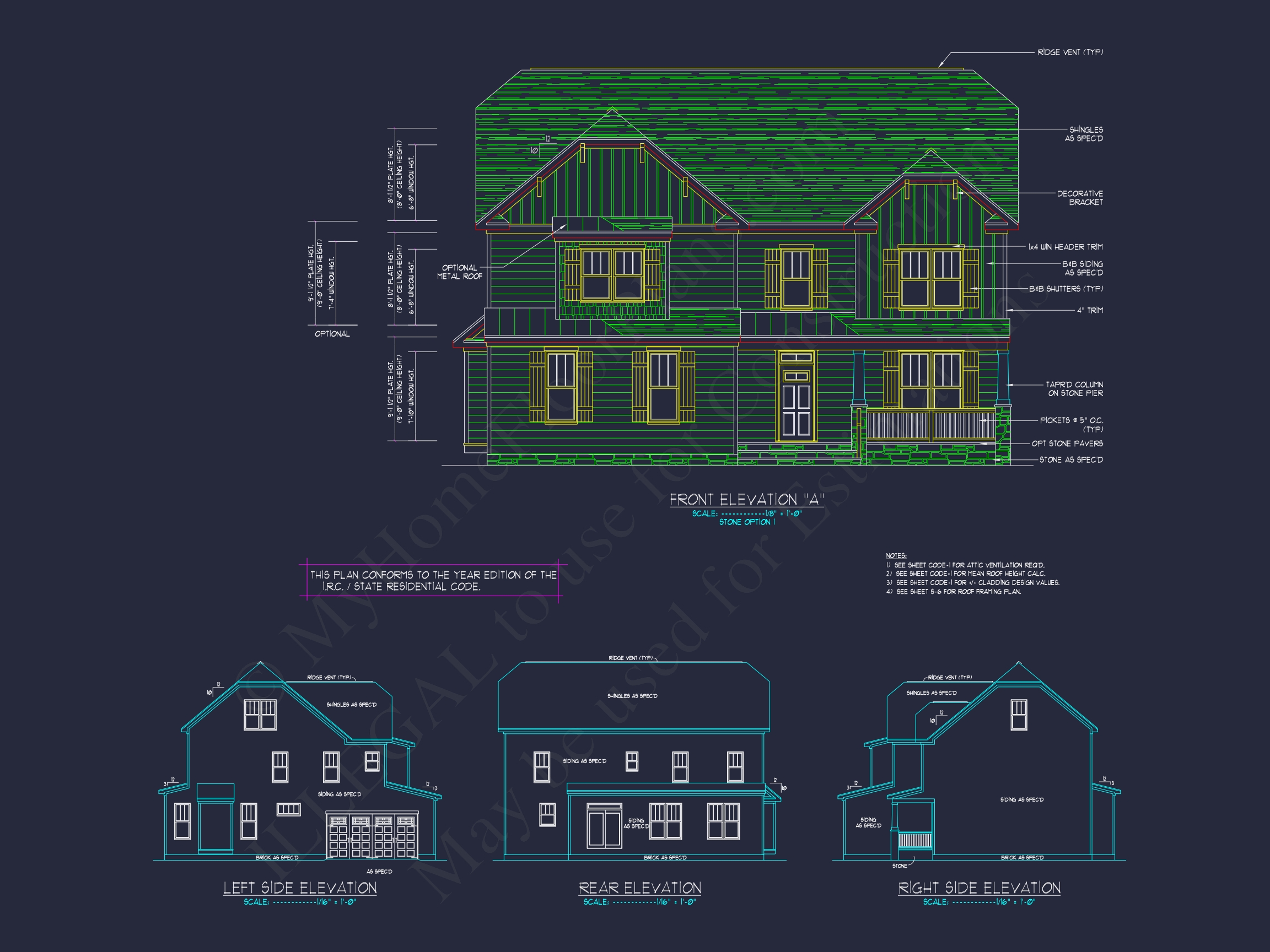 Colonial Revival Home Plan With 2-Story Floor Plan Design