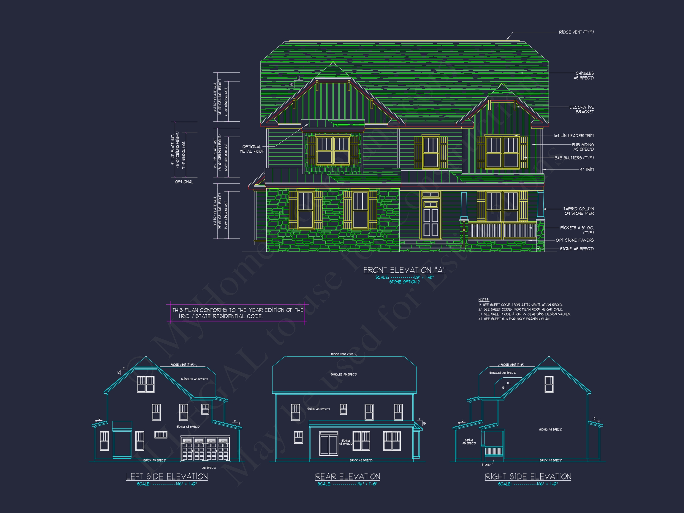 Colonial Revival Home Plan With 2-Story Floor Plan Design