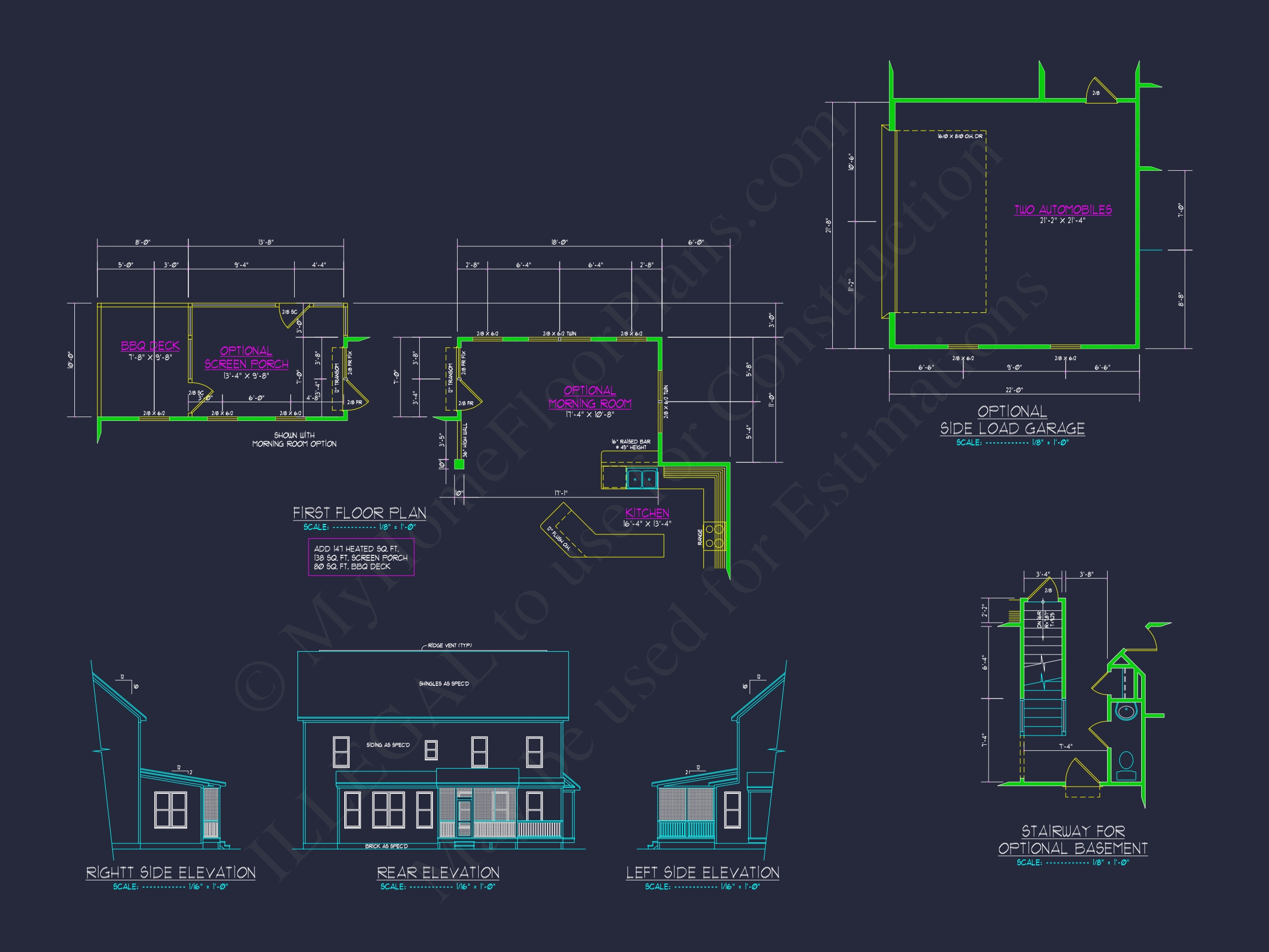 Colonial Revival Home Plan With 2-Story Floor Plan Design