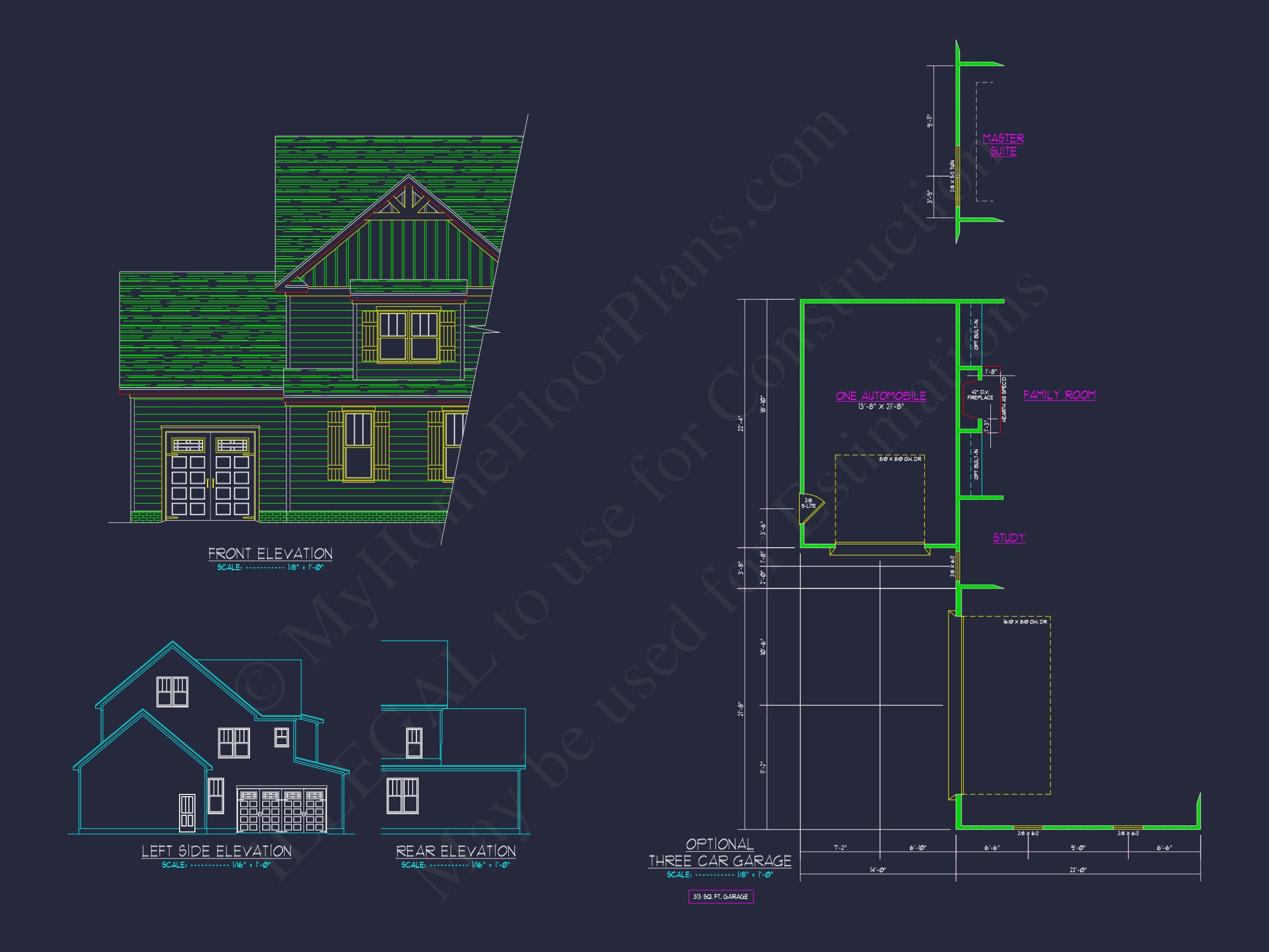 Colonial Revival Home Plan With 2-Story Floor Plan Design