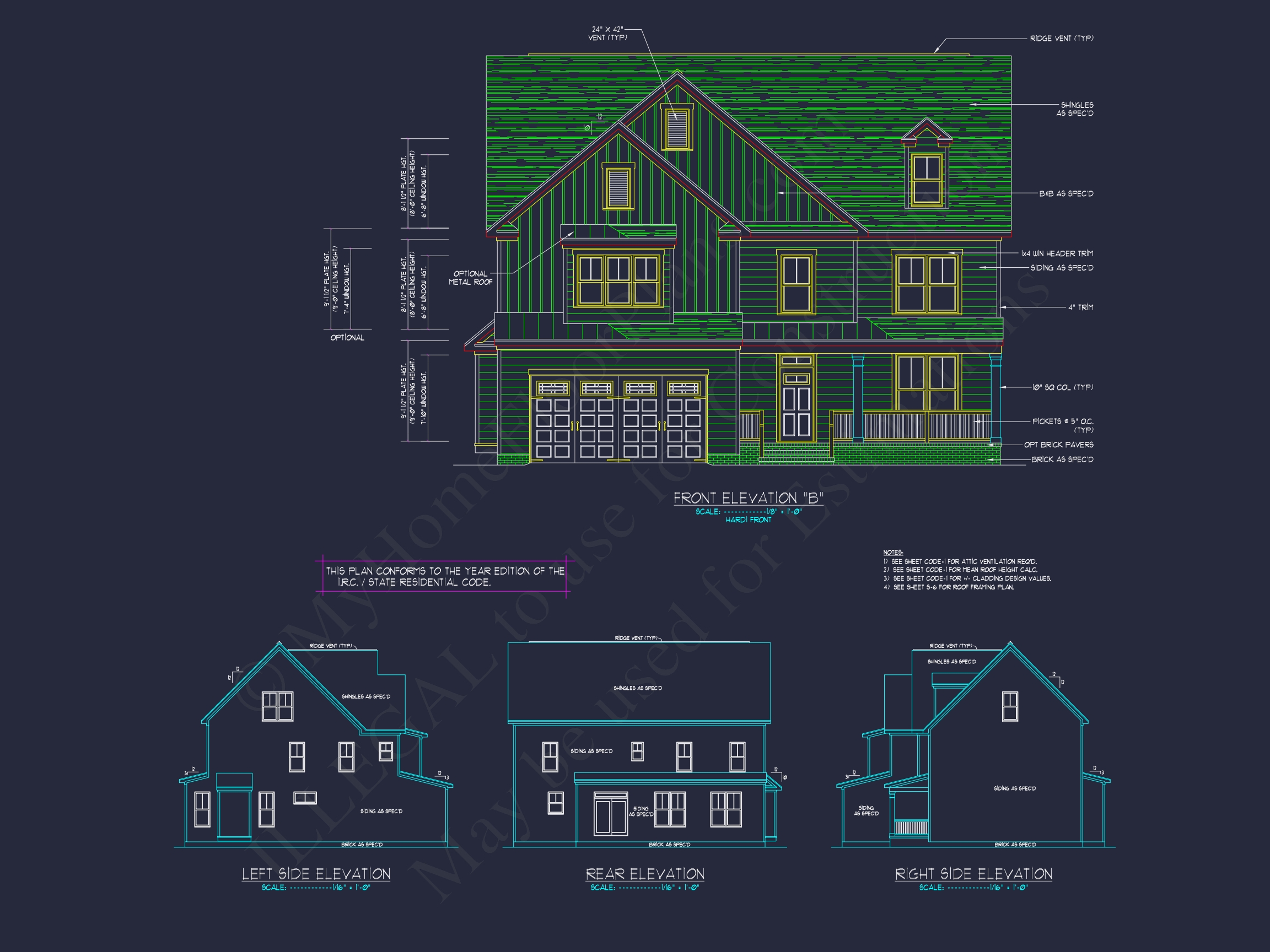 Colonial Revival Home Plan With 2-Story Floor Plan Design