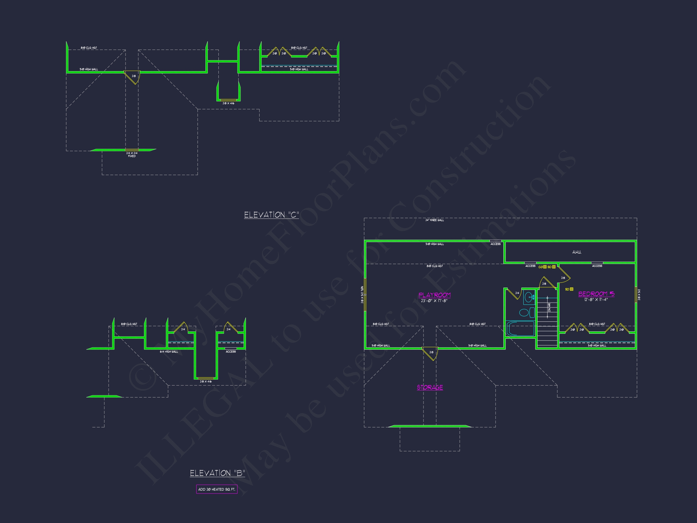 Colonial Revival Home Plan With 2-Story Floor Plan Design