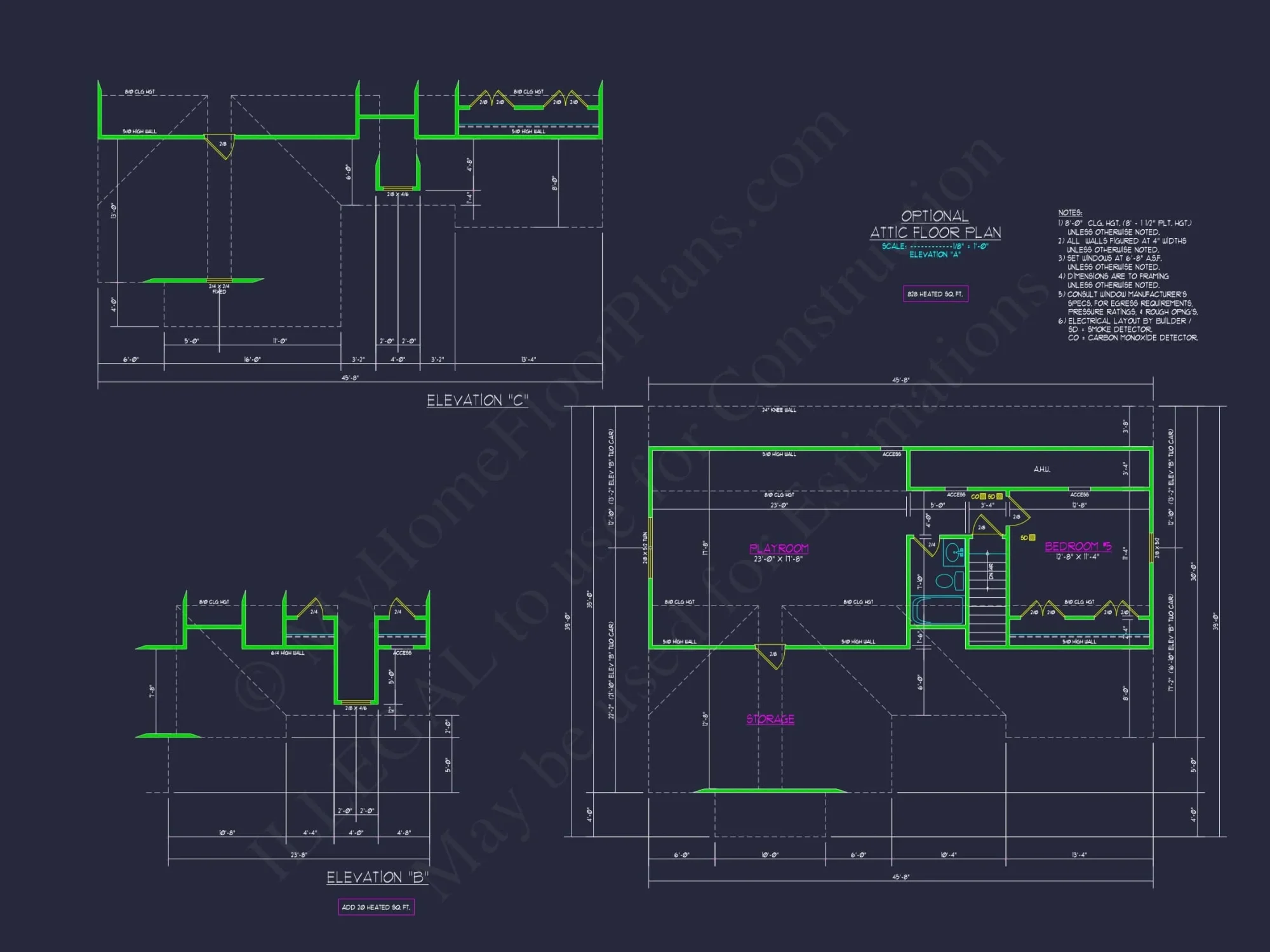 Colonial Revival house Plan With 2-Story Floor Plan Design