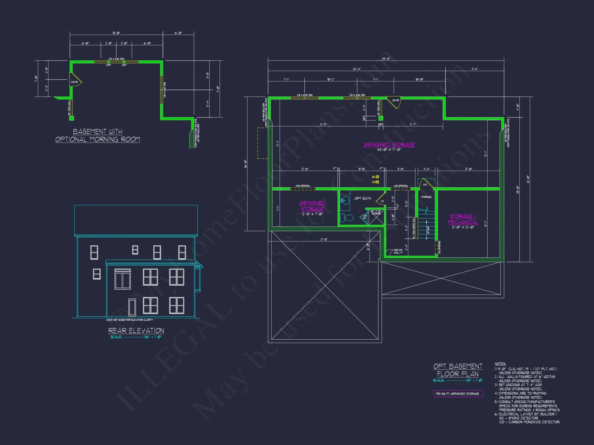 Colonial Revival house Plan With 2-Story Floor Plan Design