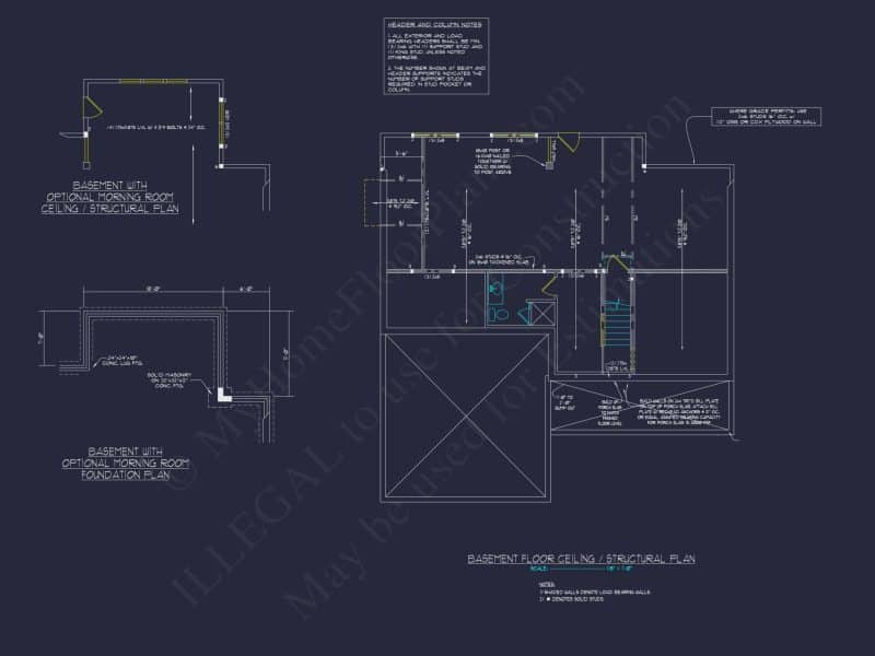 Colonial Revival house Plan With 2-Story Floor Plan Design