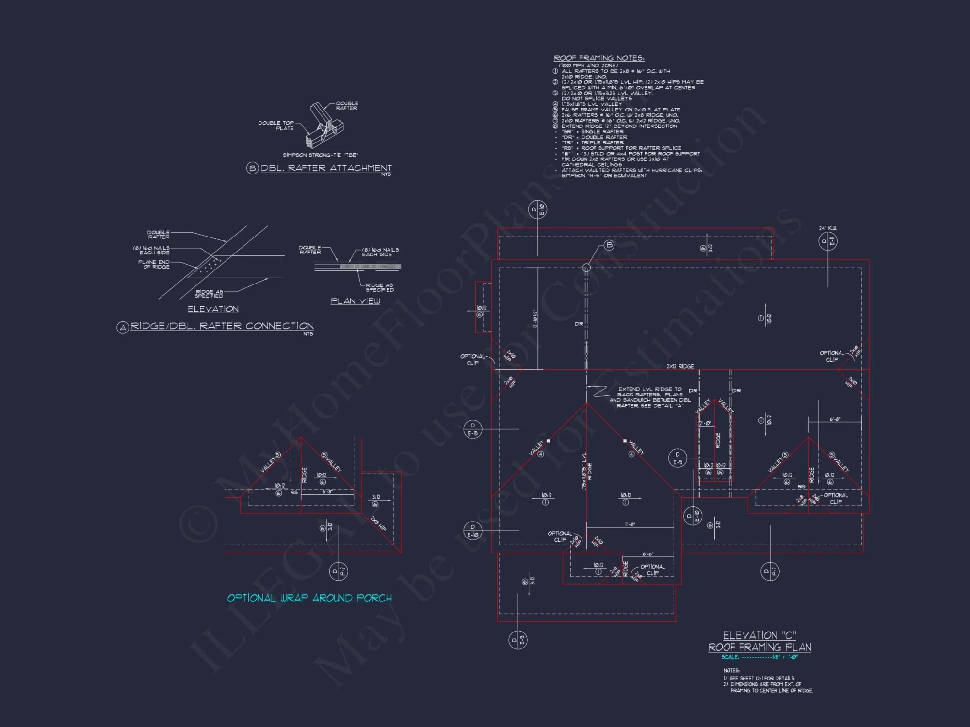 Colonial Revival house Plan With 2-Story Floor Plan Design