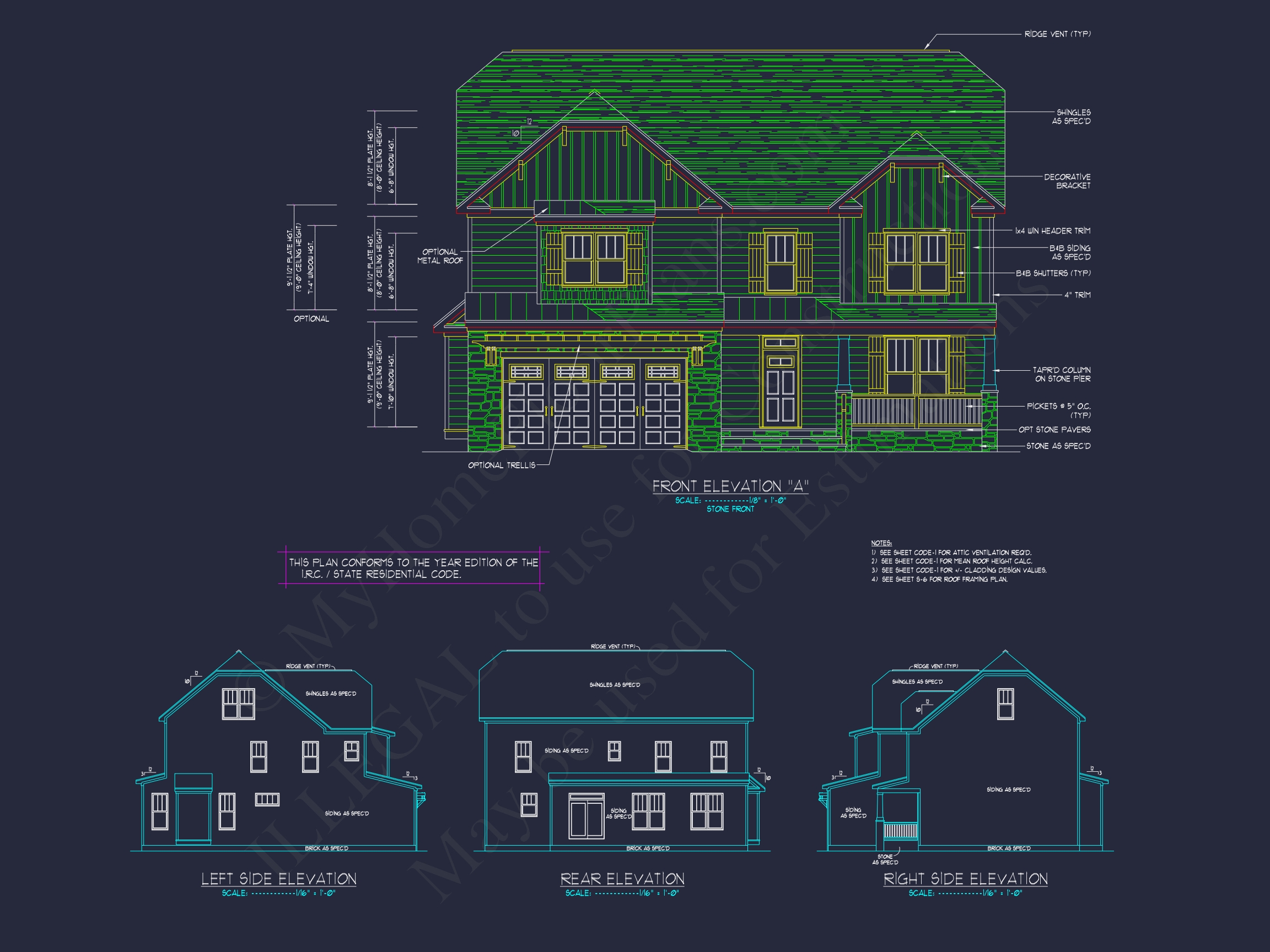 Colonial Revival Home Plan With 2-Story Floor Plan Design