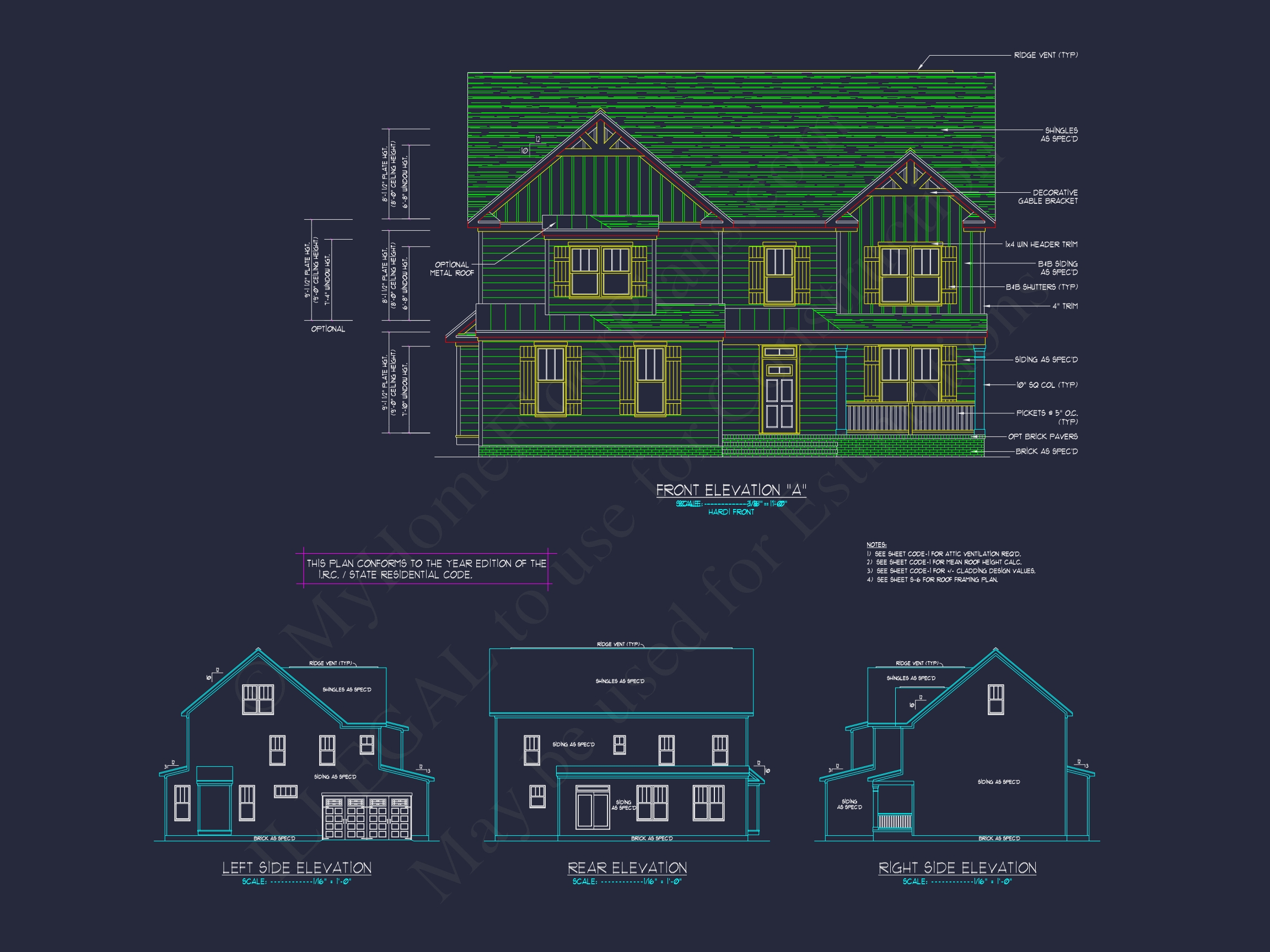 Colonial Revival Home Plan With 2-Story Floor Plan Design