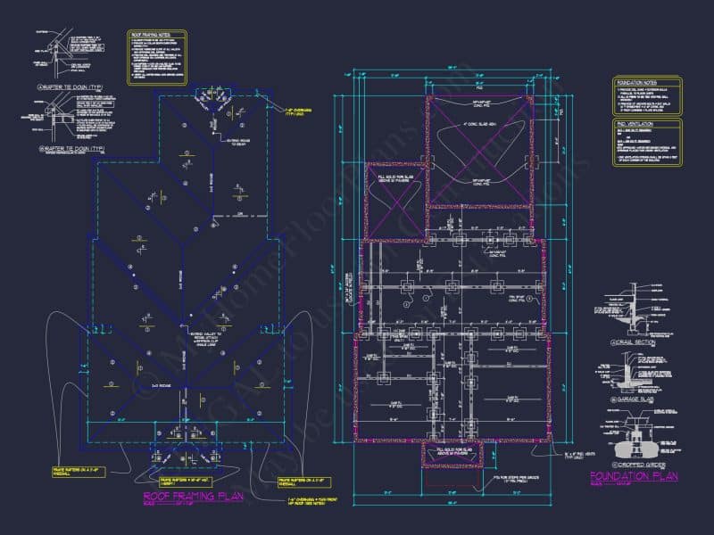 Colonial Revival house Plan with 5 Beds, CAD Floor Designs