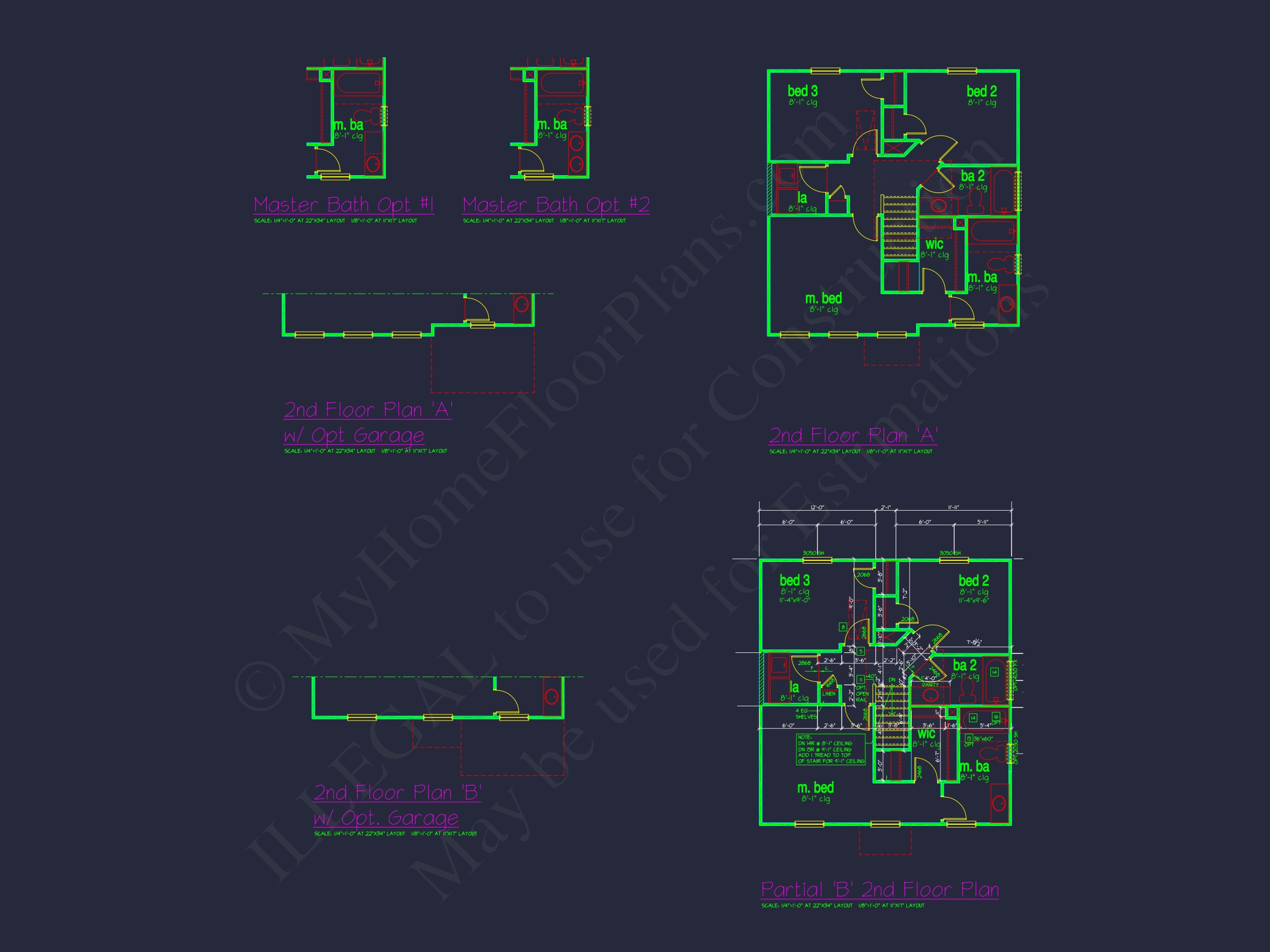 Colonial Revival Home Plan with CAD Blueprint and Design