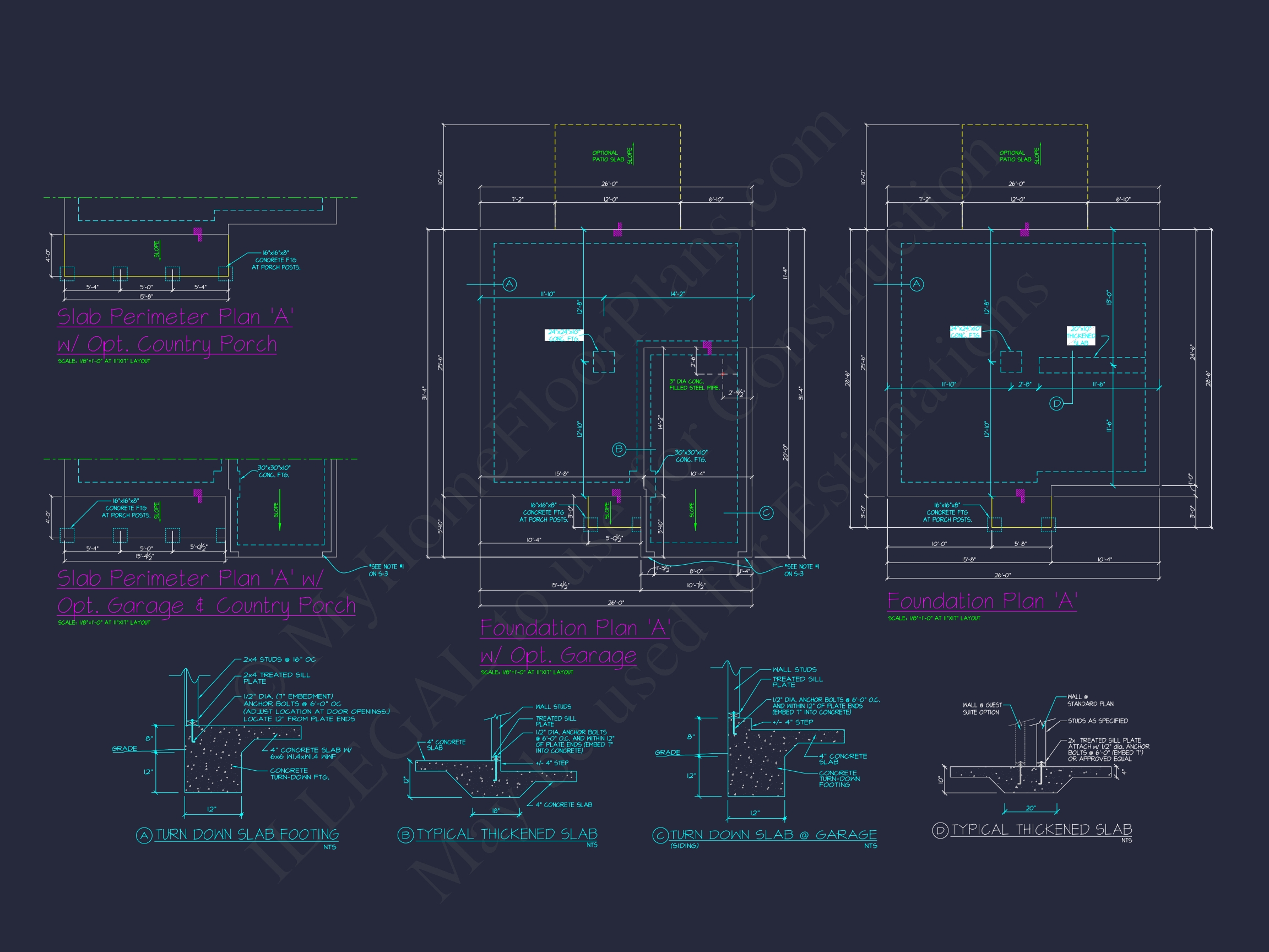 Colonial Revival Home Plan with CAD Blueprint and Design