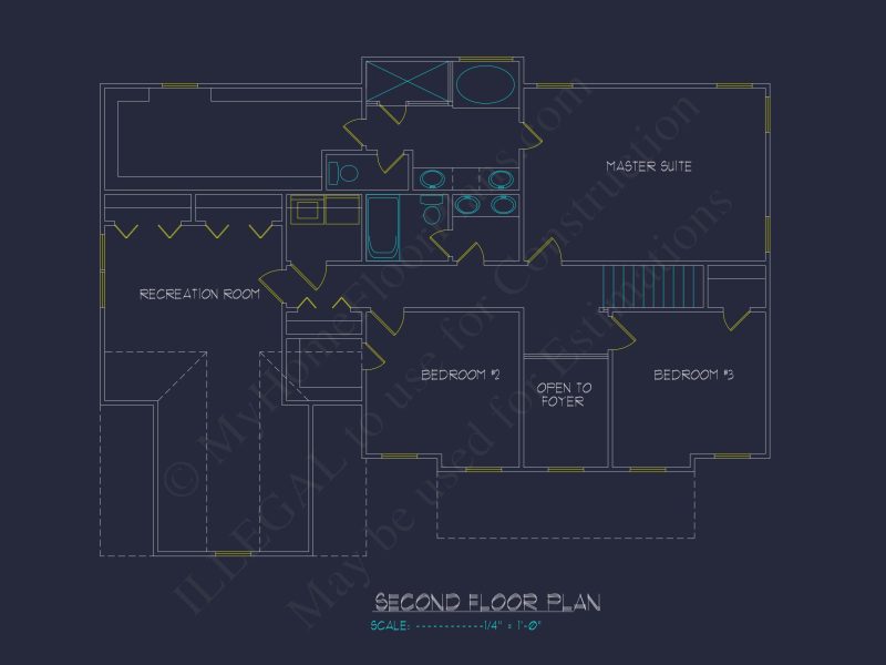 Colonial Revival house Plan with CAD Floor Plans and Designs