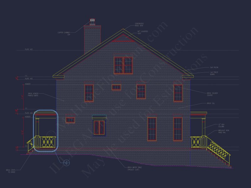 Colonial Revival house Plan with Floor Plans & CAD Designs
